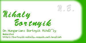 mihaly bortnyik business card